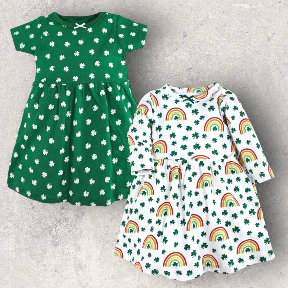 Baby Girls St. Patrick Rainbow Dresses Size 0-3 Months